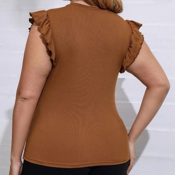 Butterfly sleeve Ribbed knit top Size 1X - Picture 3 of 11